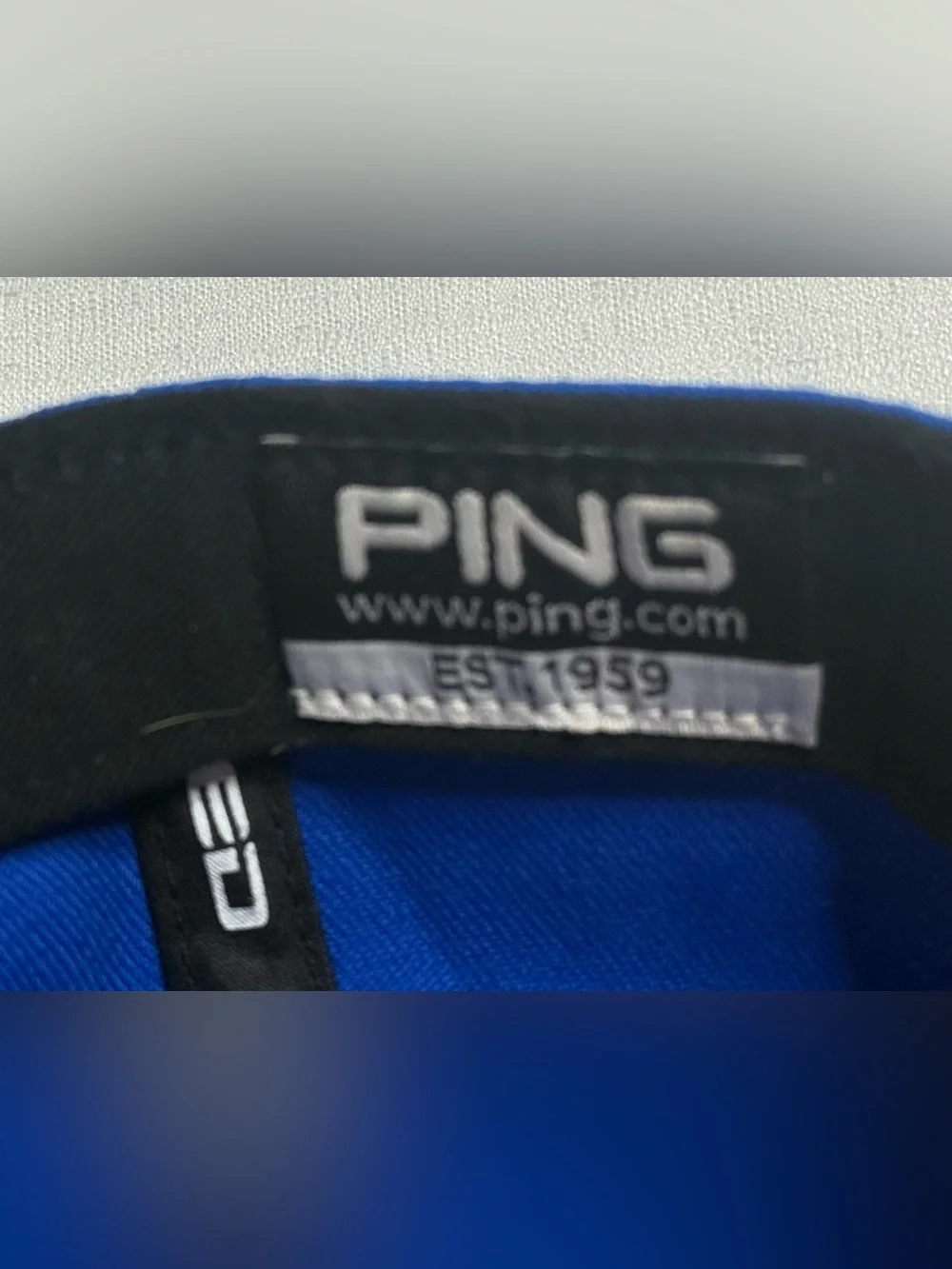 PING Golf Hat Blue Fitted FlexFit Embroidered Logo Cap Men’s S/M 6 1/2–6 7/8